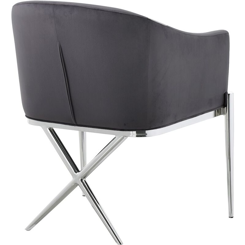 Meridian Furniture Xavier Grey Velvet Dining Chair