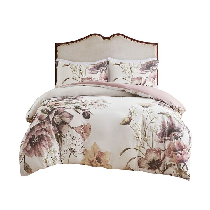 Gracie Mills Kyrie 3-Piece Cotton Printed Duvet Cover Set