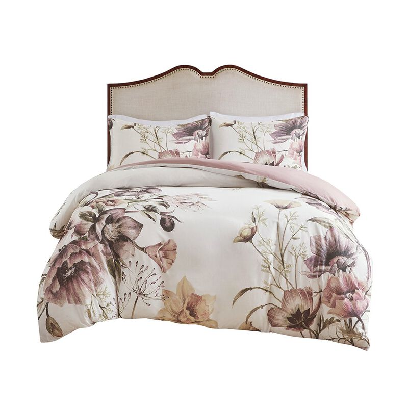 Gracie Mills Kyrie 3-Piece Cotton Printed Duvet Cover Set