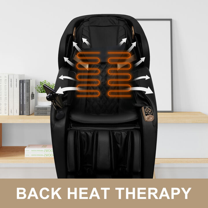 Full Body Massage Chair With Zero Gravity Recliner, with two control panel: Smart large screen & Rotary switch, spot kneading and Heating, Airbag coverage, Suitable for Home Office
