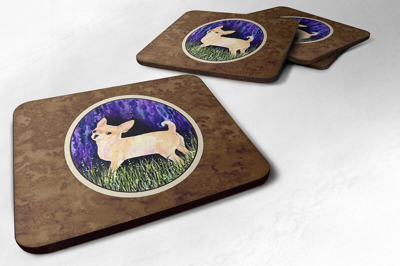 Caroline's Treasures SS8514FC Starry Night Chihuahua Foam Coasters Set of 4 (Set of 4), 3.5 H x 3.5 W, Multicolor image number 0
