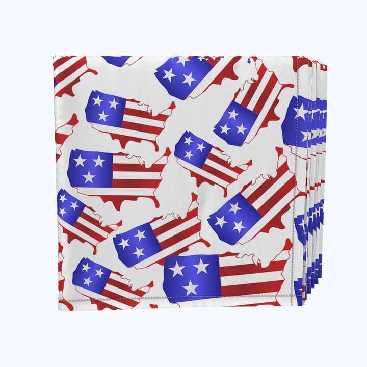 Fabric Textile Products, Inc. Napkin Set, 100% Polyester, Set of 4, Patriotica Puzzle Pieces
