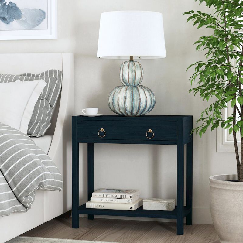 Butler Specialty Lark 30 Wood 1-Drawer Nightstand, Navy Blue