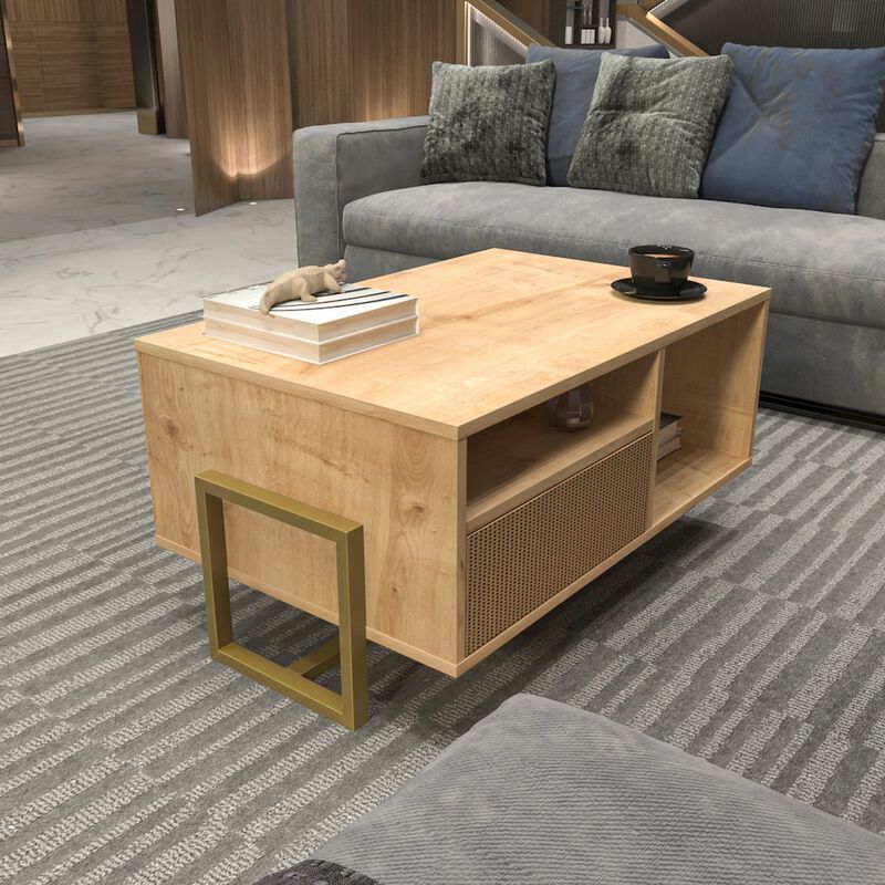 Decorotika Utopia Coffee Table Sapphire Oak Hazeran