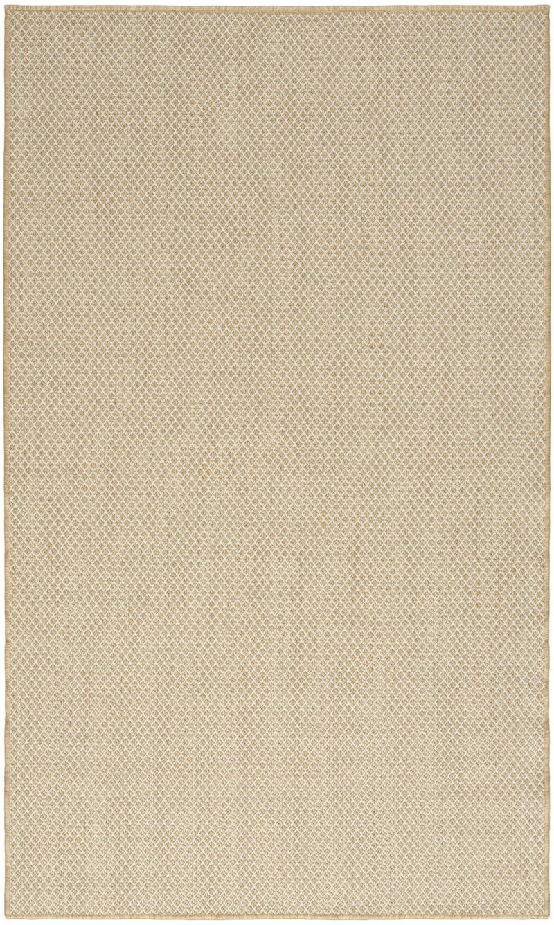 HomeRoots 3' X 5' Natural And Ivory Geometric Indoor Outdoor Area Rug image number 0