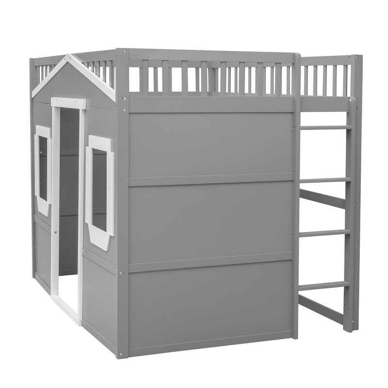 Merax House Loft Bed with Ladder