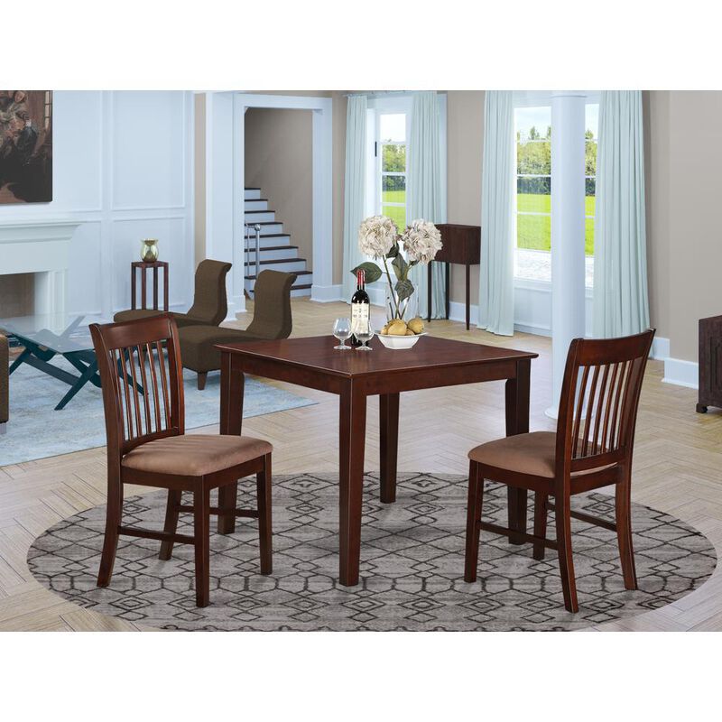 3 Pc small Kitchen Table set -square Table and 2 Kitchen Dining Chairs