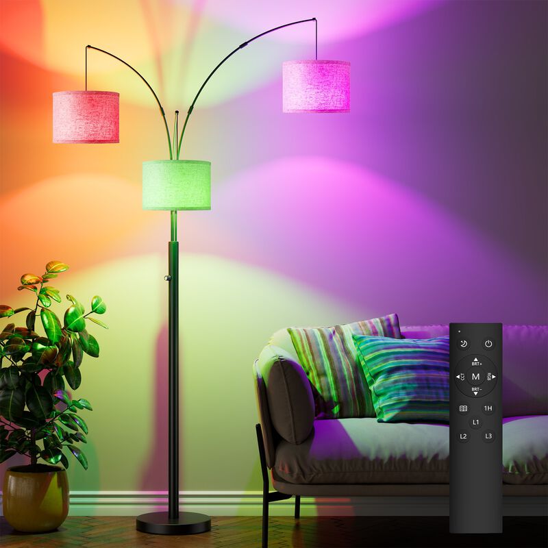 Three-Color Temperature & Dimmable Three-Head Floor Lamp: Create A Cozy Home Lighting Ambiance image number 9
