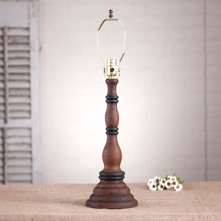 Davenport Lamp Base In Hartford Black With Red Stripe