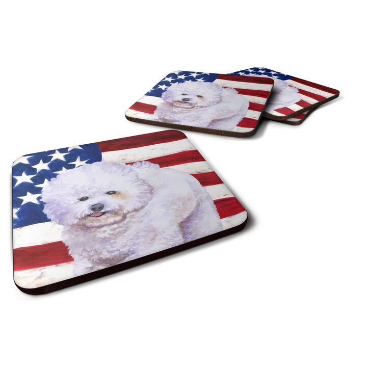 Caroline's Treasures Bichon Frise Patriotic Decorative coasters, Multicolor
