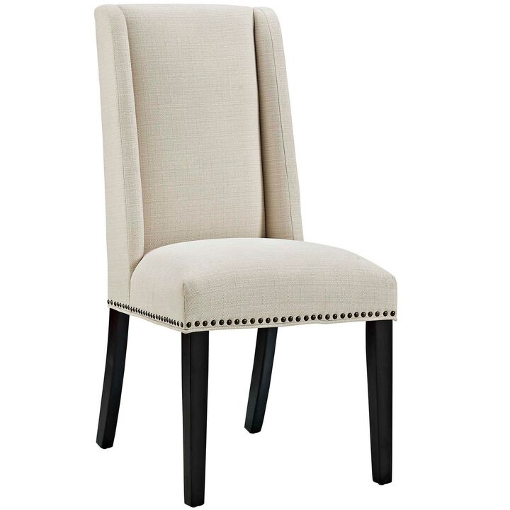 Baron Fabric Dining Chair, Beige-Benzara