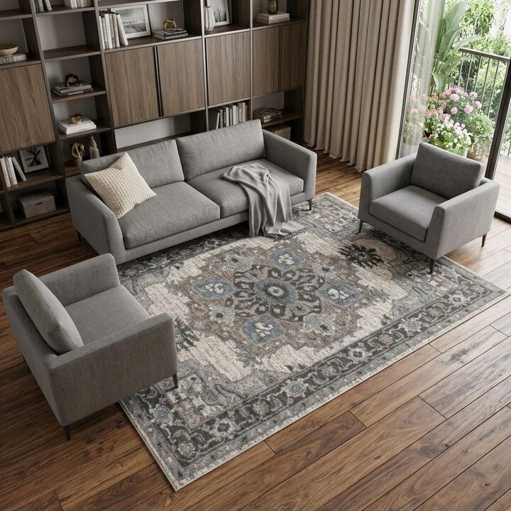 HomeRoots Medallion Area Rug