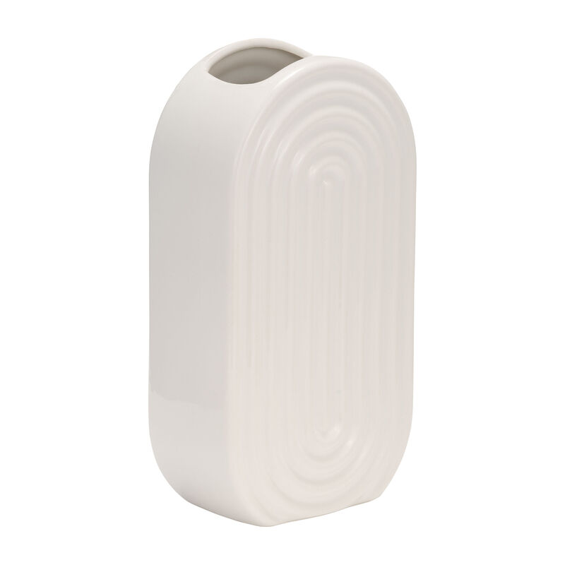 Cer, 11" Oval Ridged Vase image number 2