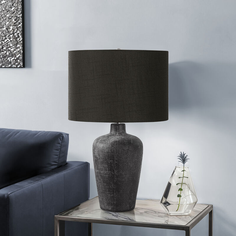 ELEMENT ACE Contemporary Vase-Shaped Textured Accent Table Lamp for Living Room, Bedroom, Home Office &ndash; Customizable Ambiance Decorative Lighting Solution image number 1