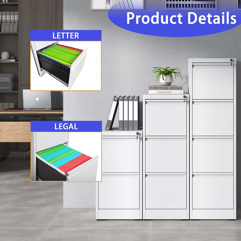 2-Drawer Metal Vertical File Cabinet image number 5