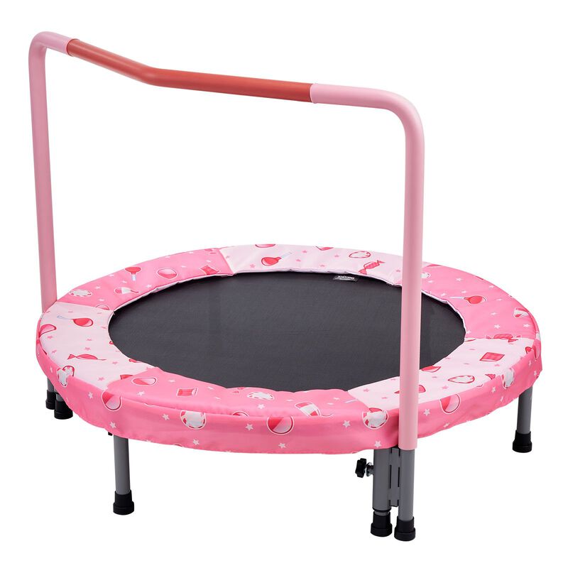 Foldable Kids Trampoline with Safety Handle, Mini Rebounder for Outdoor Toddler Play image number 0