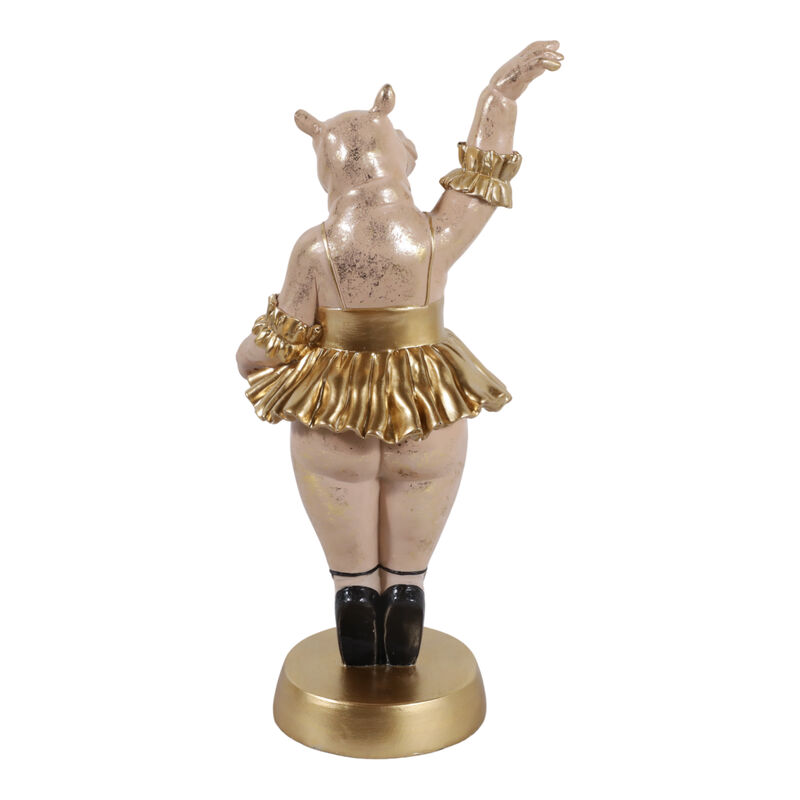 16x7" Ballerina Hippo, Gold image number 3