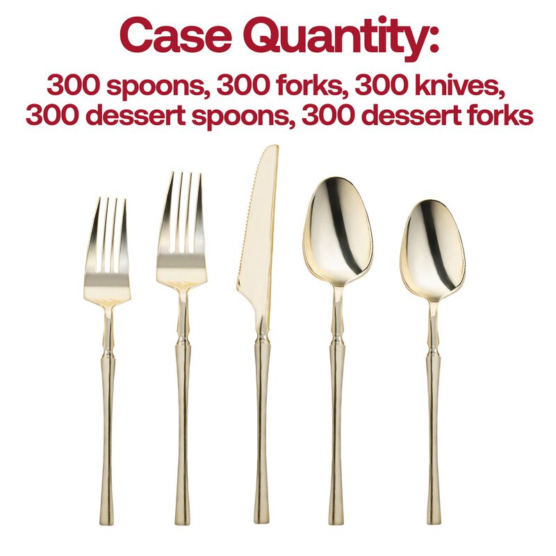 Shiny Gold Moderno Plastic Cutlery Set (40 Sets) image number 3