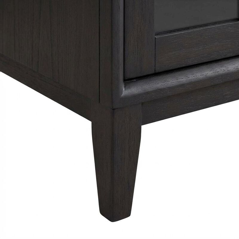 Peppercorn Glass Door Nightstand with Transitional Casual Style image number 4