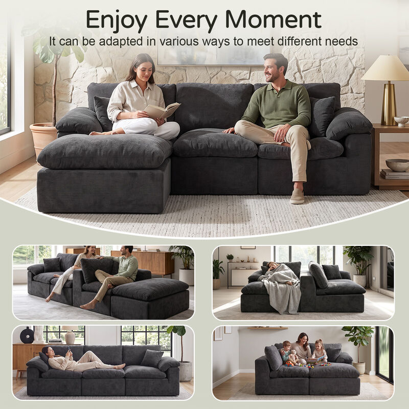 Vubdar L Shape Cloud Couch image number 3