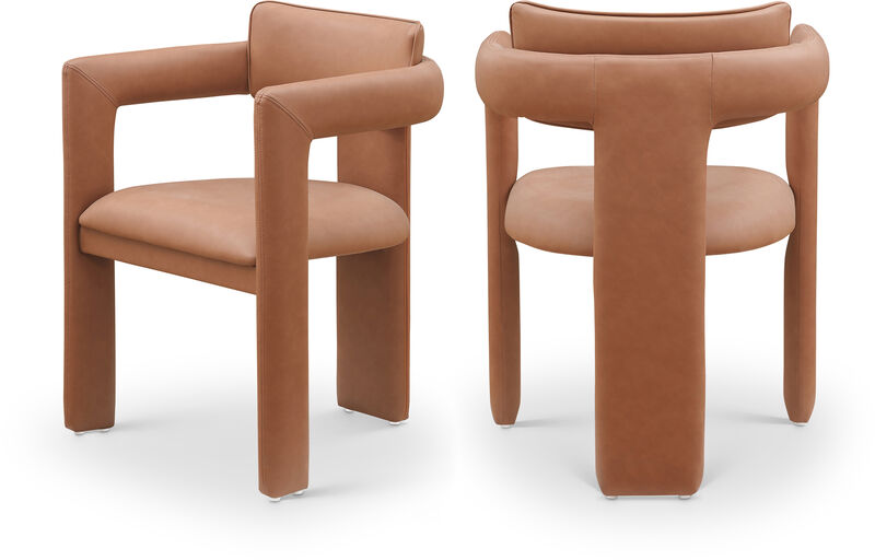 Meridian Furniture Brenda Cognac Vegan Leather Dining Chair, Set of 2 image number 0