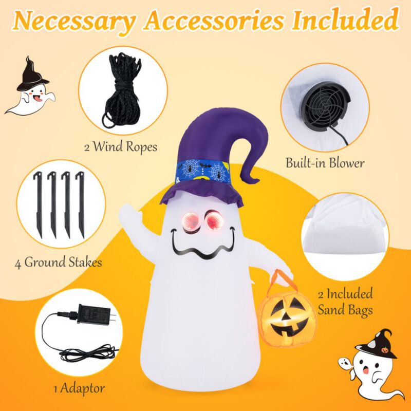 6ft Glowing Ghost Halloween Inflatable Decor with Infinity LED Eyes image number 8