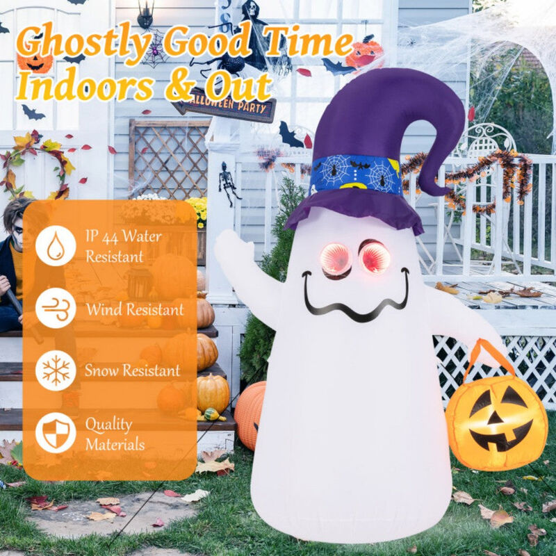 6ft Glowing Ghost Halloween Inflatable Decor with Infinity LED Eyes image number 6