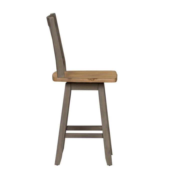Liberty Furniture Lindsey Farm Counter Height Swivel Chair (RTA)-Set of 2