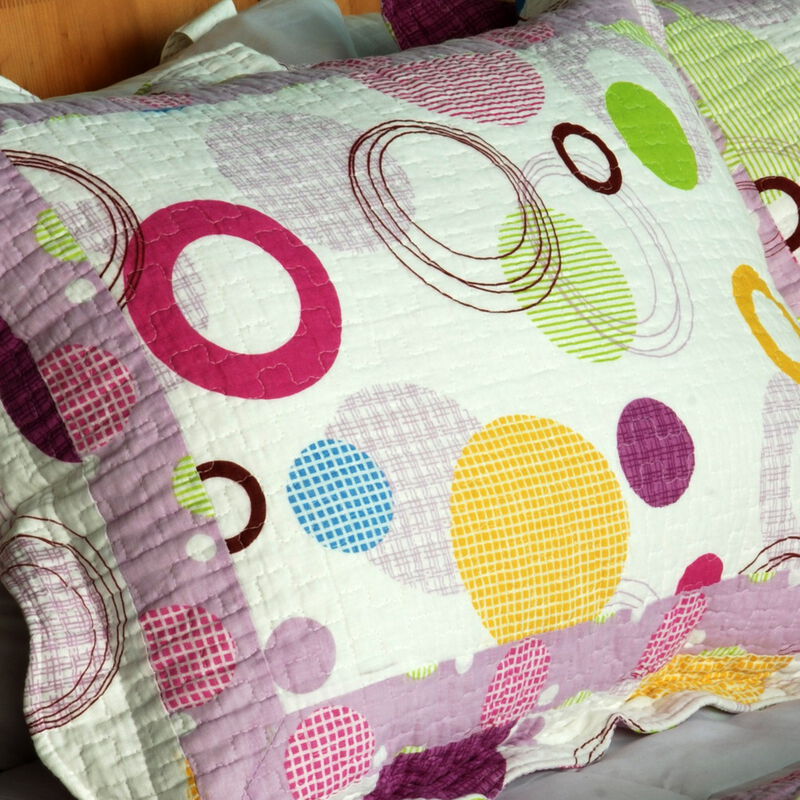Queen Size Cotton 3-Piece Vermicelli Quilted Printed Quilt Set with Shams image number 2