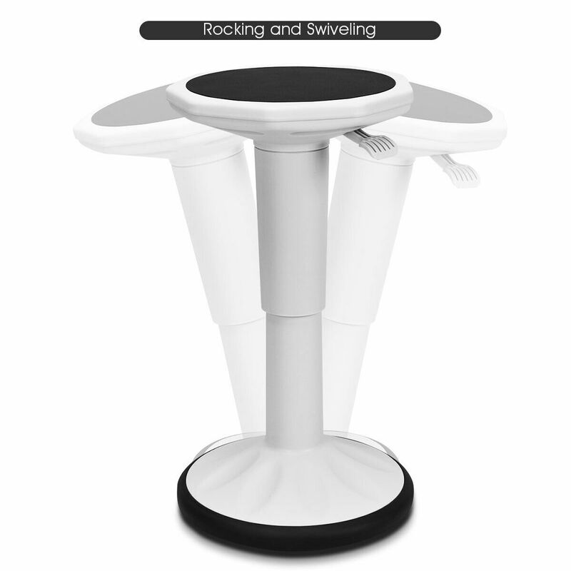 Costway Wobble Chair Height Adjustable Active Learning Stool Sitting Home Office Silicone White