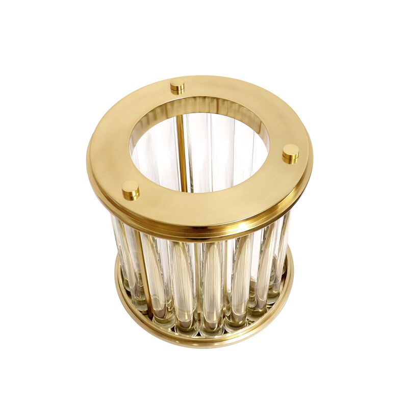Pasargad Home Calypso Brushed Gold Lucite Hurricane image number 1