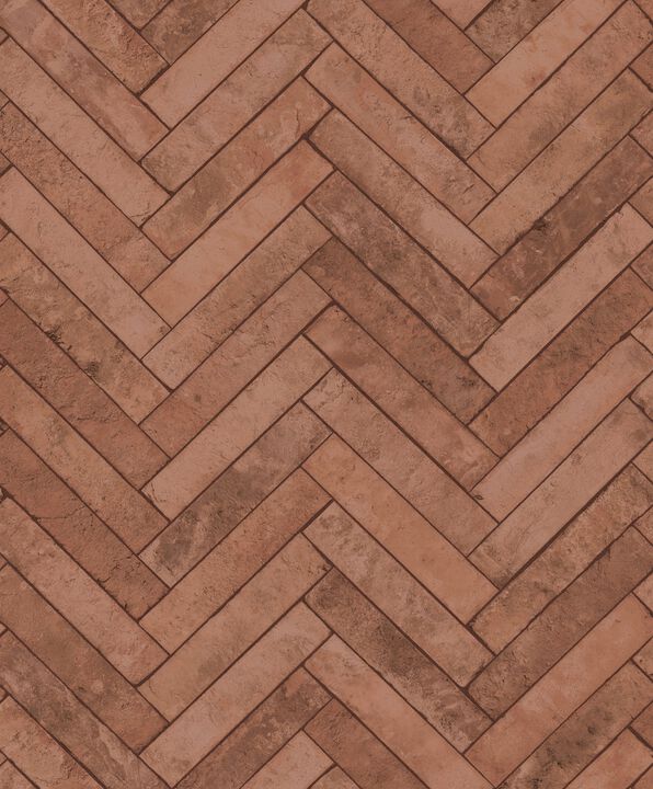 The Bricks And More Brick Herringbone Red Wallpaper 45763