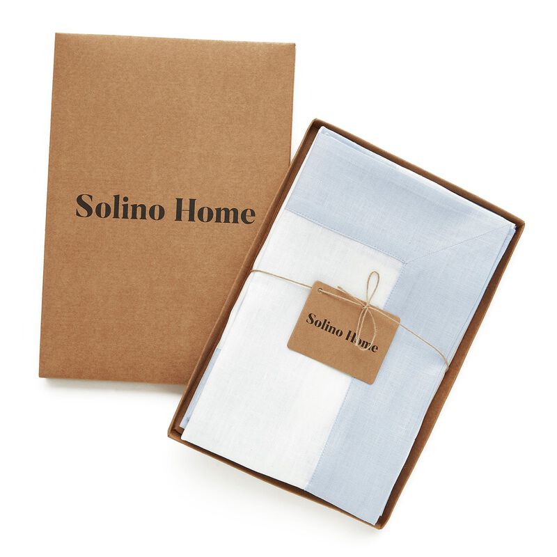 Solino Home 100% Pure Linen Dinner Napkins 20 x 20 Inch Set of 4 - Contempo