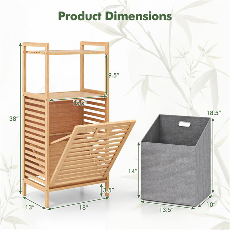 2-Tier Tilt-Out Laundry Hamper for Bathroom, Bedroom, or Laundry Room