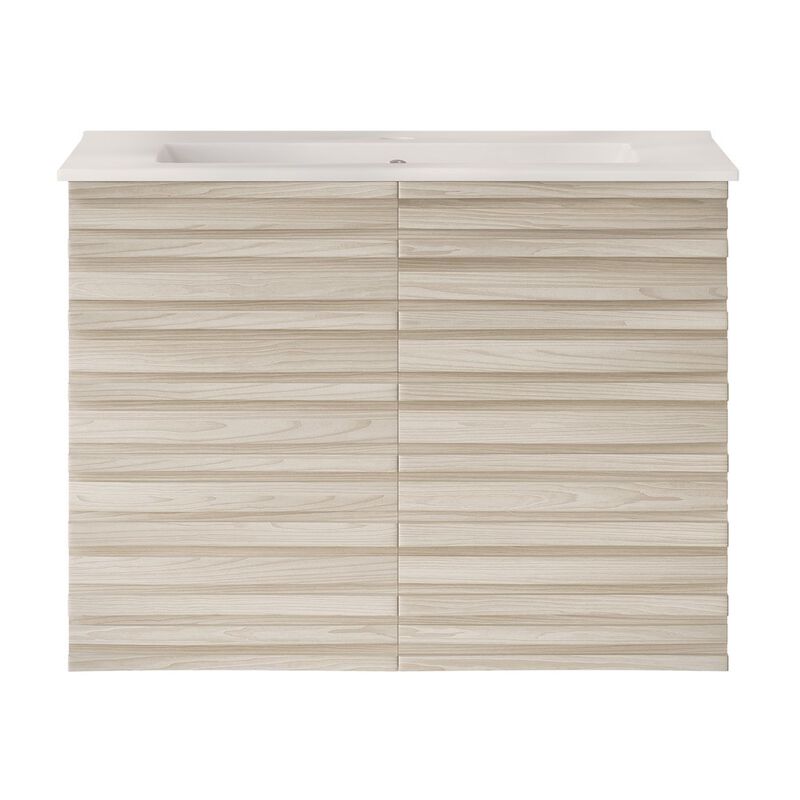 Cascade 30" Wall-Mounted Bathroom Vanity in White Oak with Sink Top image number 0