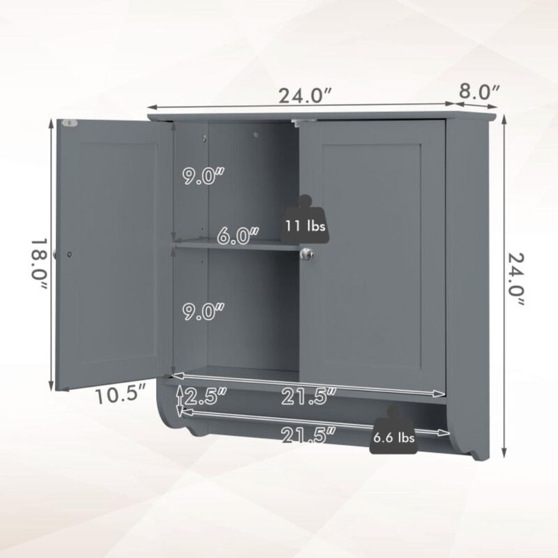 Hivvago Wall Mounted Bathroom Storage Medicine Cabinet with Towel Bar