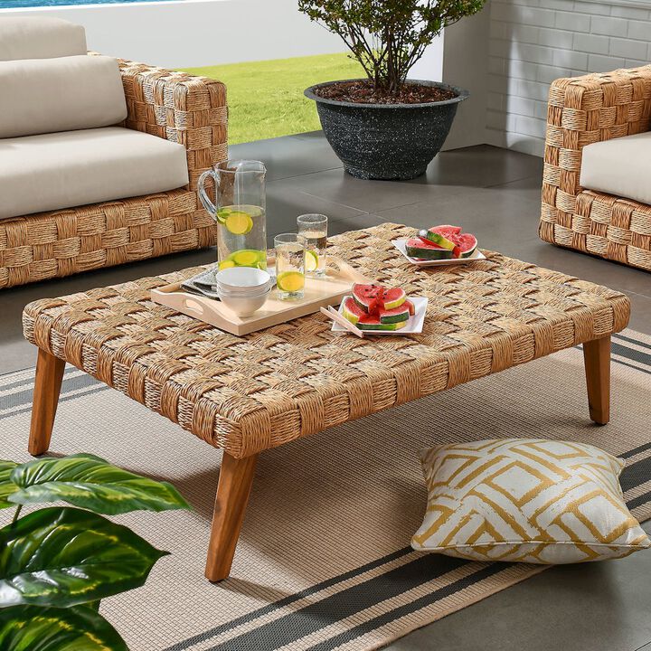 Modway Thames Outdoor Patio Wicker Outdoor Patio Rattan Coffee Table