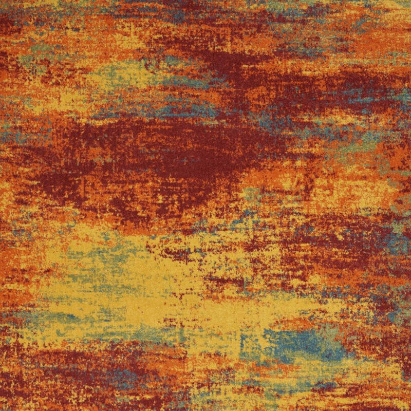 HomeRoots Abstract Indoor Outdoor Area Rug image number 2