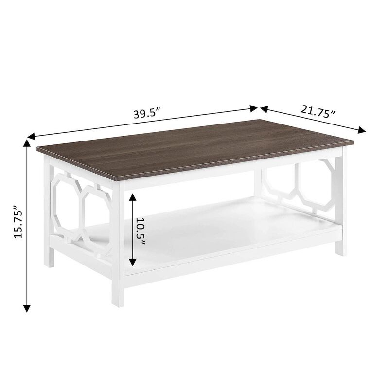 Convience Concept, Inc. Omega Coffee Table with Shelf Driftwood/White