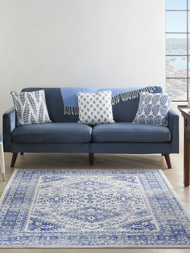 Whimsicle WHS15 Ivory/Navy 6' x 9' Rug