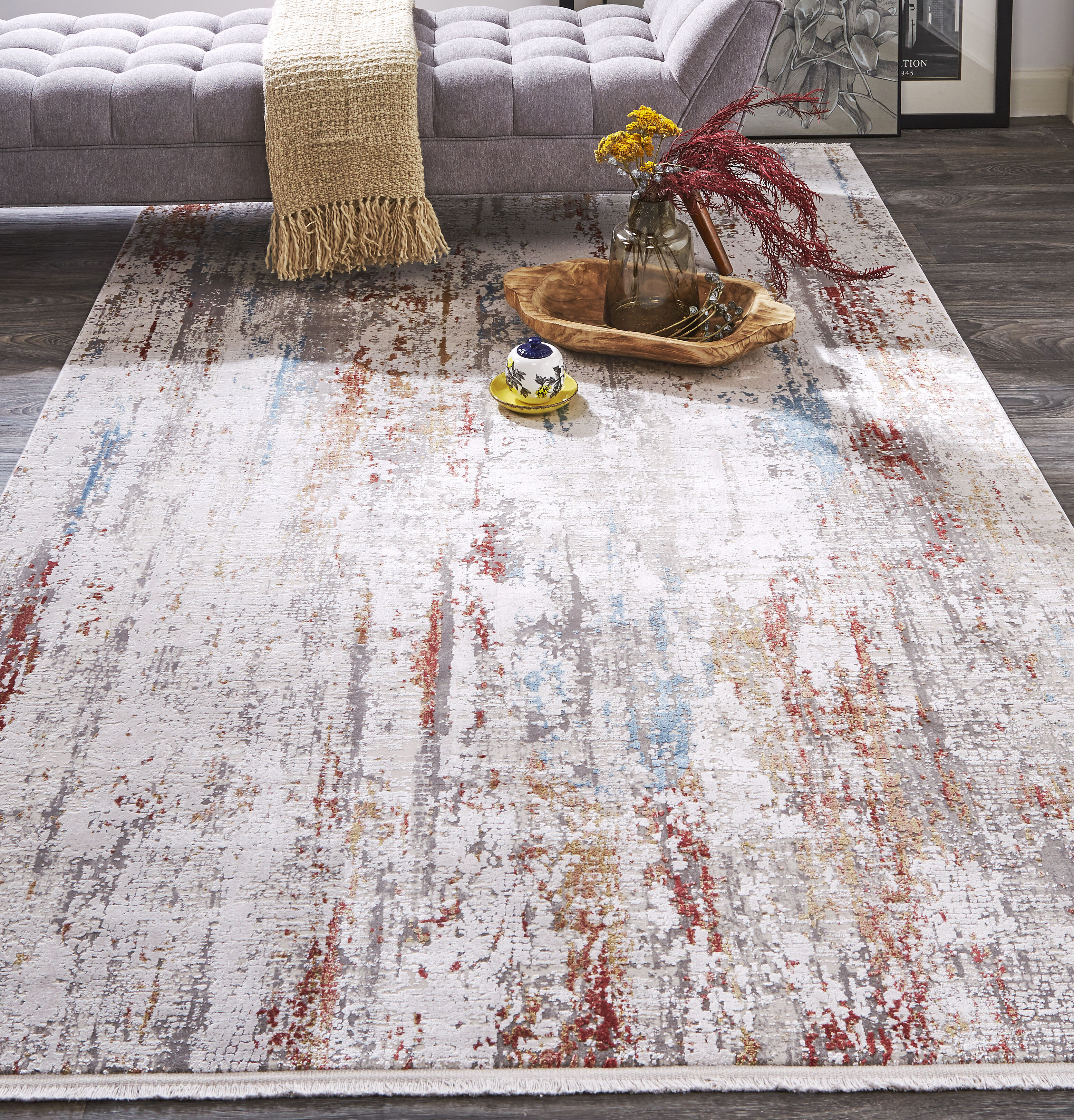 Cadiz 3903F Gray/Red/Blue 3'1
