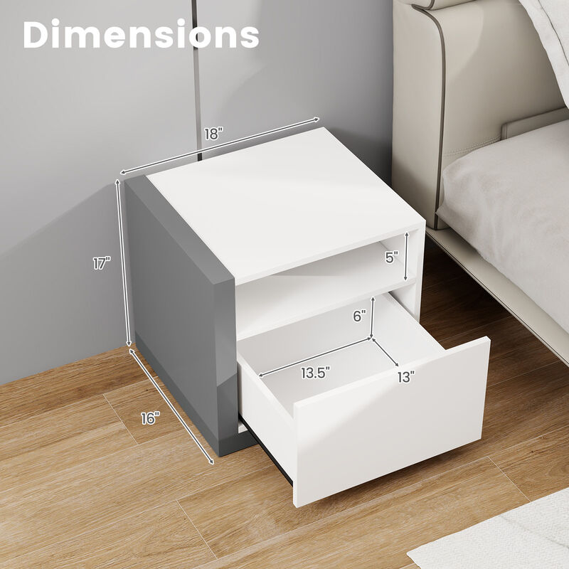 Modern Bedroom Nightstand with Functional Drawer and Minimalist Style