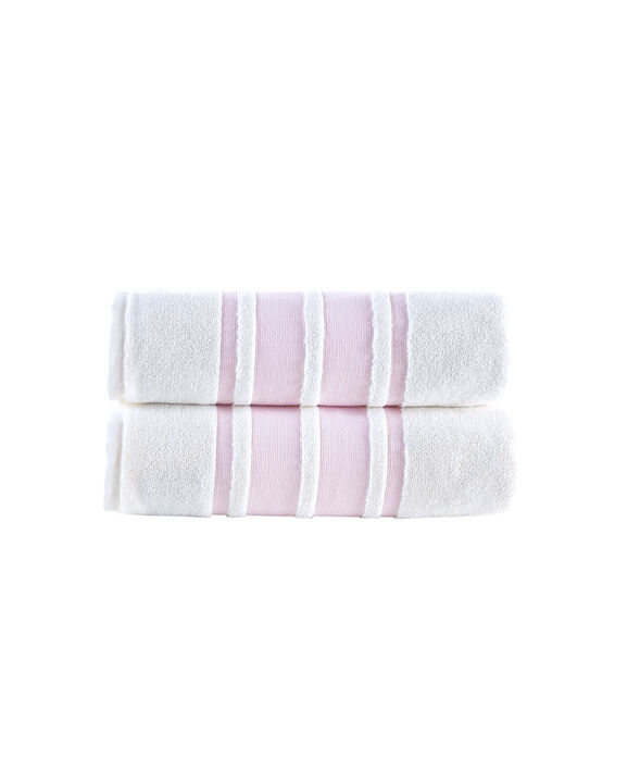 Brooks Brothers Contrast Border 2 pcs Bath Towels
