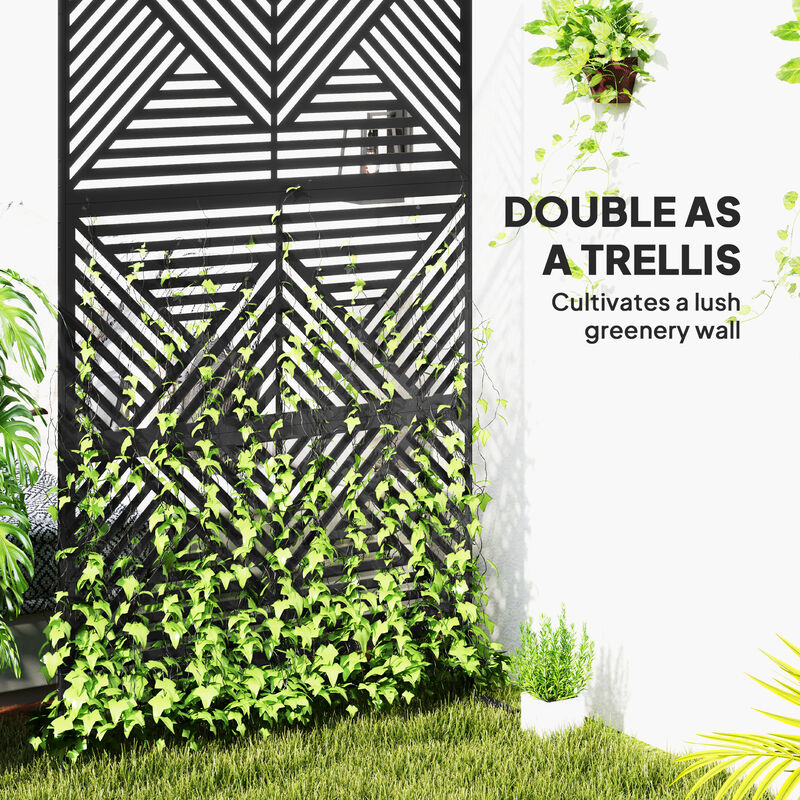 Hivvago Outdoor Metal Fence Panel & Plant Trellis image number 3