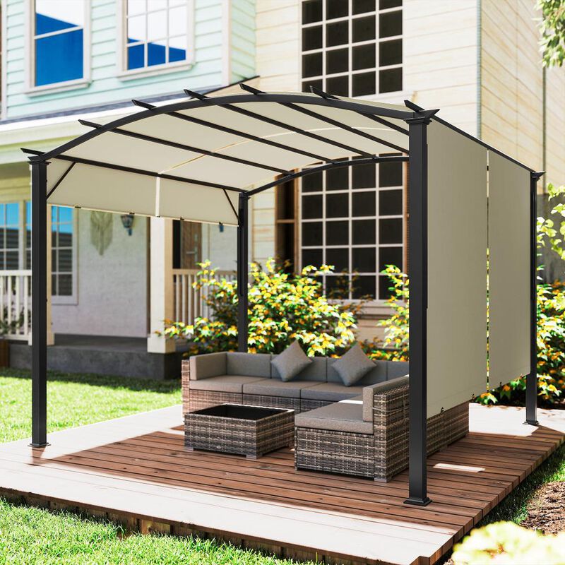 Hivvago Outdoor 11' x 11' Pergola with Adjustable Roof image number 6