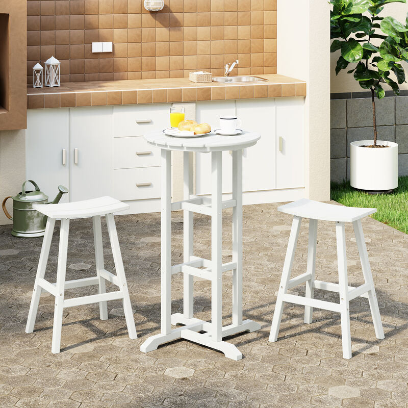 WestinTrends Outdoor Patio Bar Height Table and Bar Stool 3-Piece Dining Set image number 1