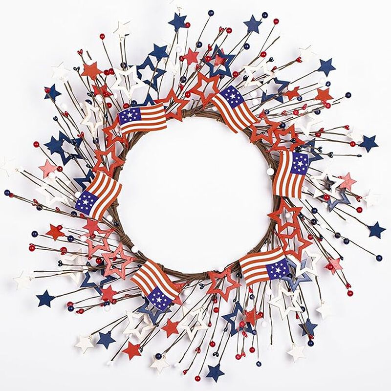 Independence Day American Flag Wreath for Front Door - Decor image number 0