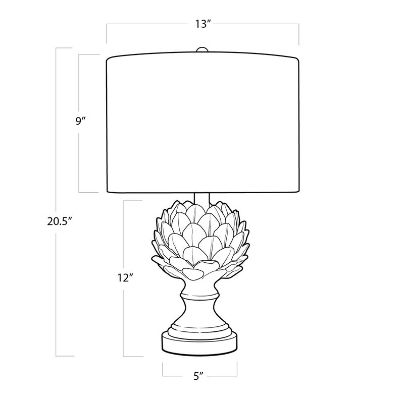 Leafy Artichoke Ceramic Table Lamp