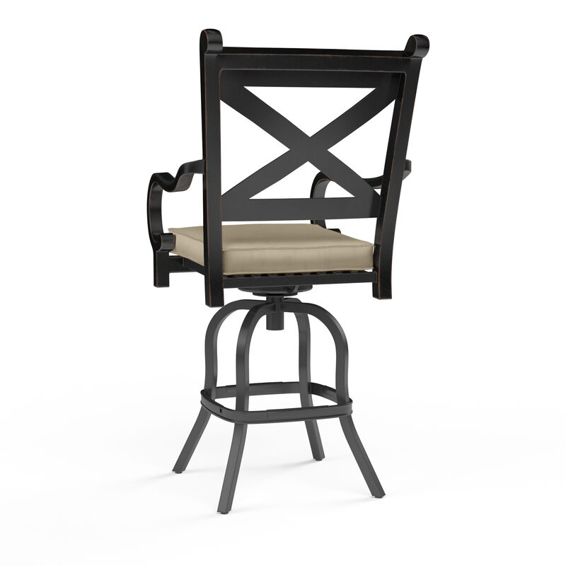 Monterey Barstool in Linen Stone with Selt Welt
