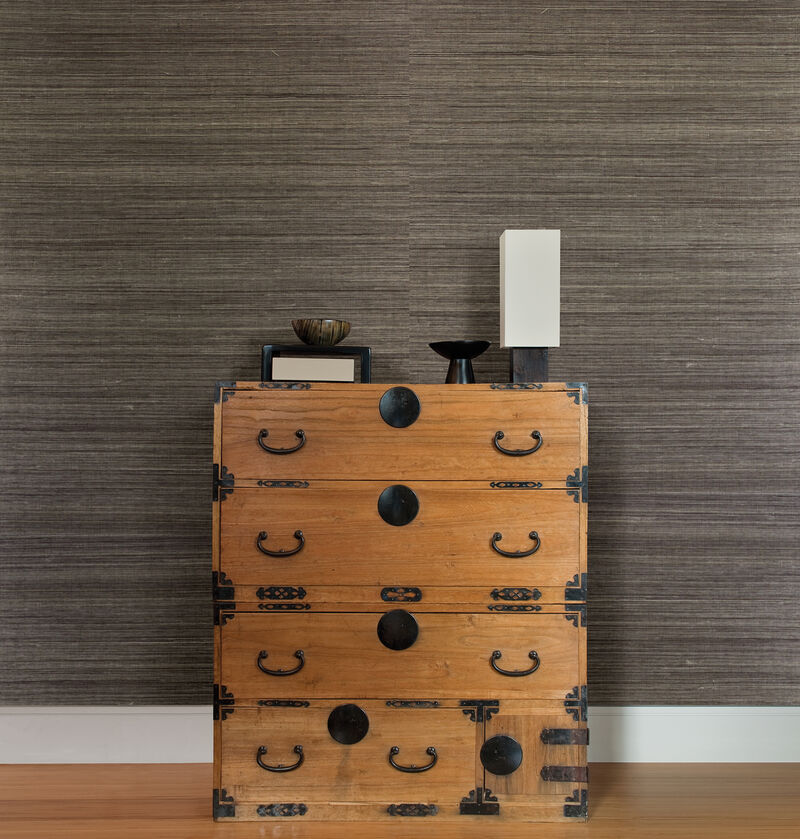 Marcin Brown Grasscloth Wallpaper image number 1
